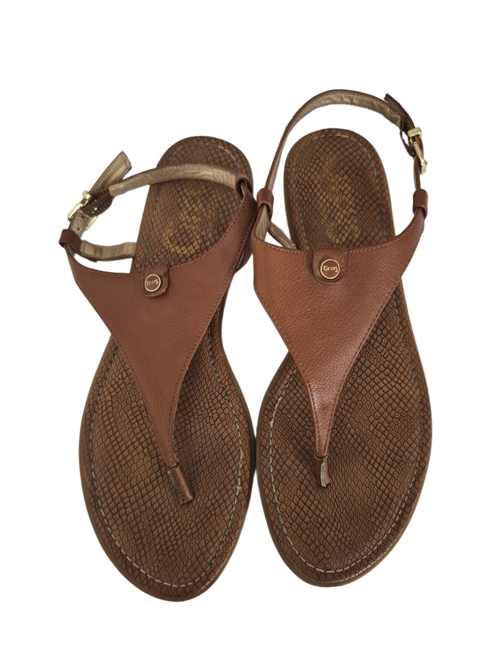 Circus by Sam Edelman Brown Leather Thong Sandals Size 10